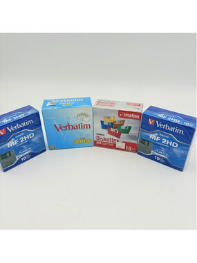 VTG NOS Verbatim Datalife 3.5" Floppy Disks 10 Pack MF-2HD 1.44MB Sealed